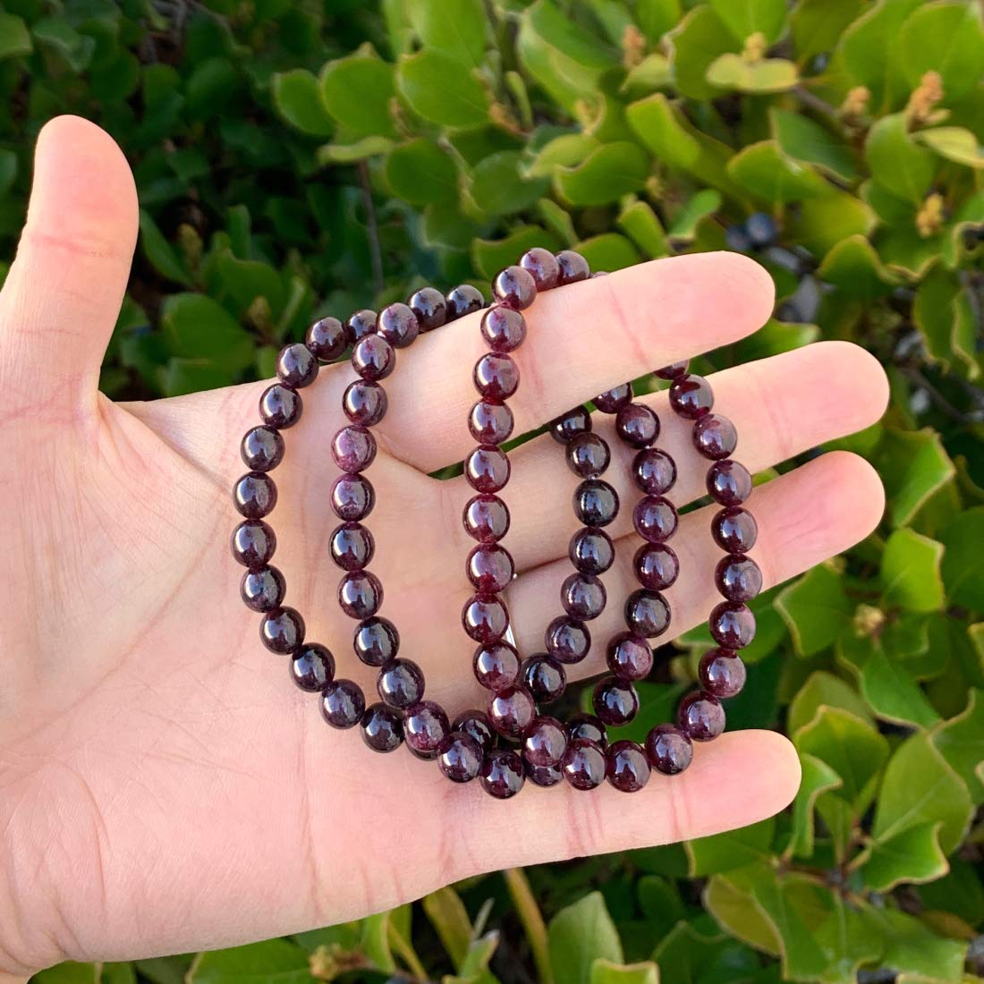 Adabele Real Natural Garnet Bracelet 8 Inch Stretch Gemstone Beaded Bracelet Chakra Healing Crystal Stone Jewelry Women Mom Gift