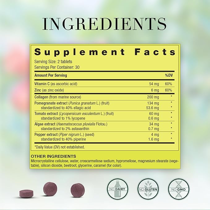 NEW NORDIC Skin Care, Collagen Filler Tablets, Marine Collagen with Vitamin C Supplement for Healthy Looking, Smoother, Plump Skin, 60 Count (Pack of 1)