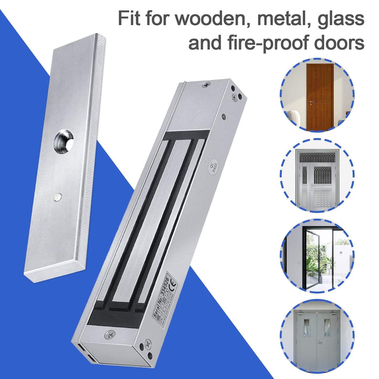 Magnetic Lock for Door - 600lb Electric Magnetic Door Lock Kit, Access Control System with 2 Remote Control