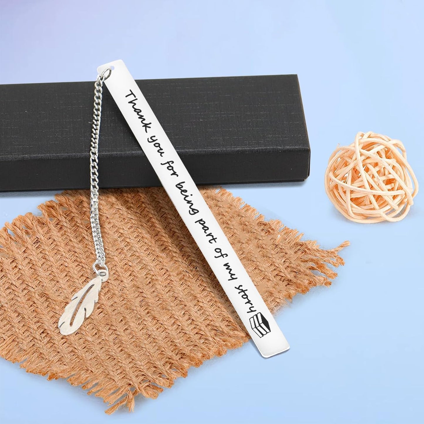 FunisFun Appreciation Gifts for Teachers, Thank You for Being Part of My Story Metal Bookmark for Reading Lovers Writers Friends Coworker Teens, Book Accessories for Christmas New Year Graduation