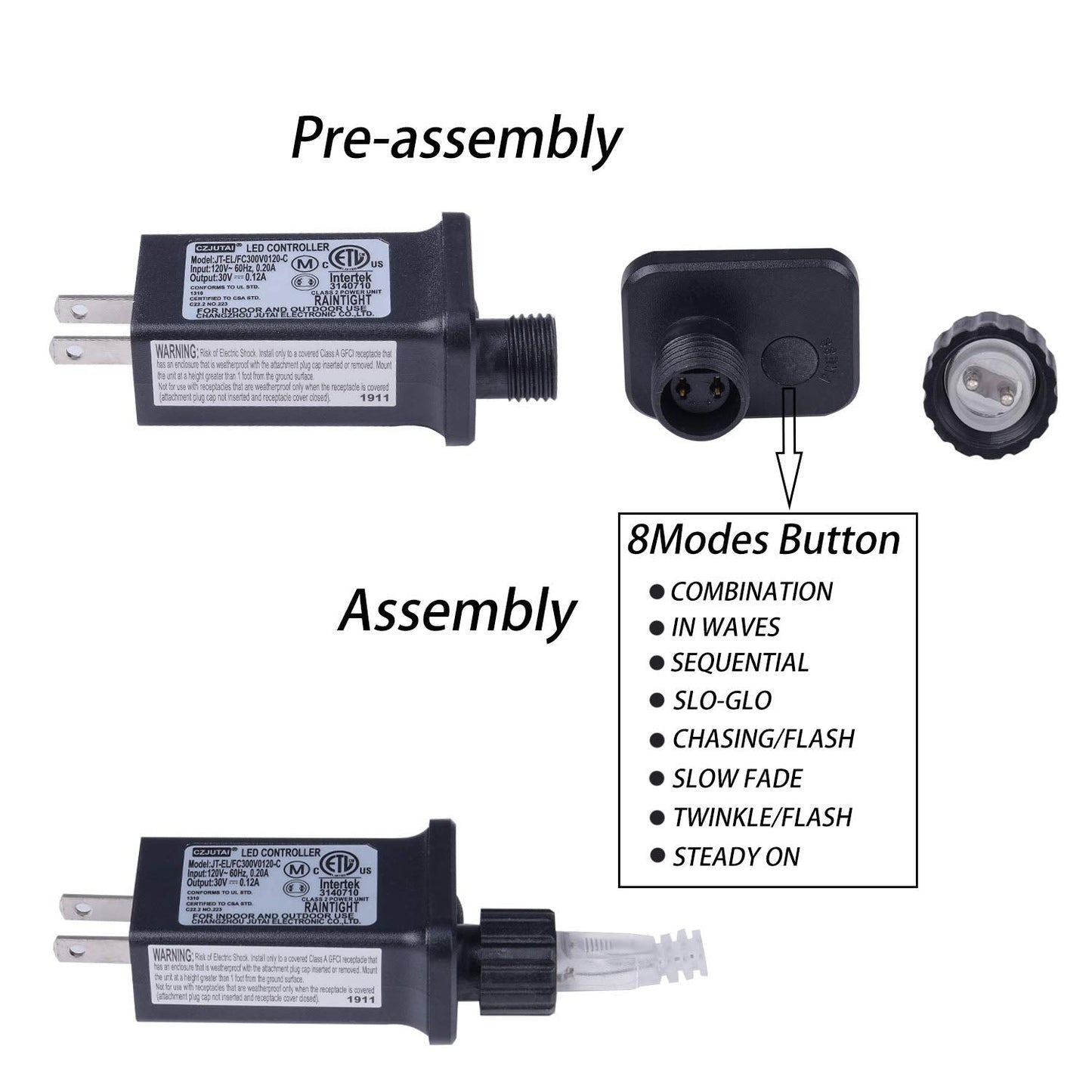 KPROE Curtain Lights, LED Fairy Lights with 8 Modes, Warm White, 6.8*6.8, Model JT-EL/FC300V0120-C, Copper Wire with