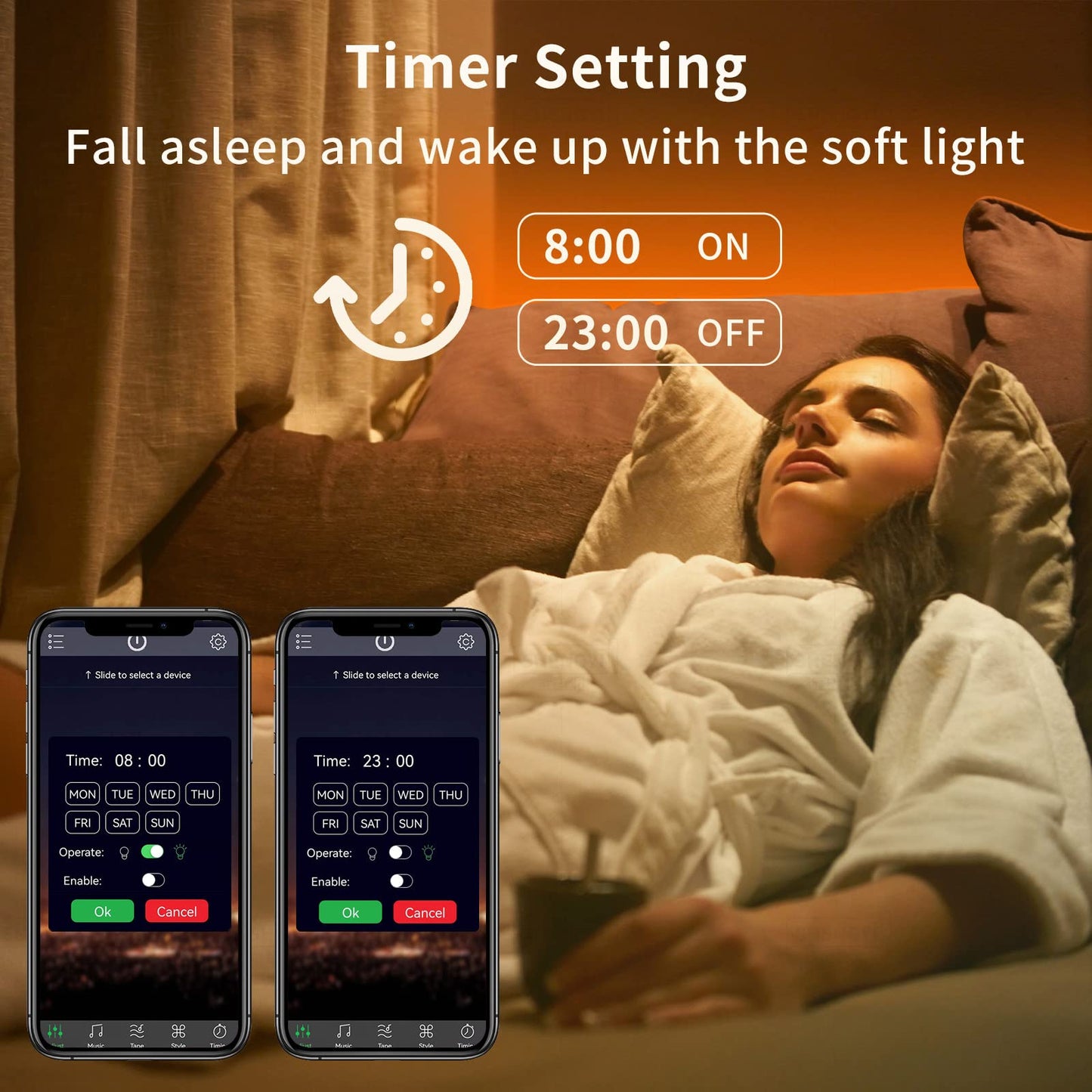 KSIPZE LED Strip Lights, 100ft (2x50ft), RGB, Music Sync, Bluetooth Control, Flexible Home Decor, Model ST52_N12430US_LY