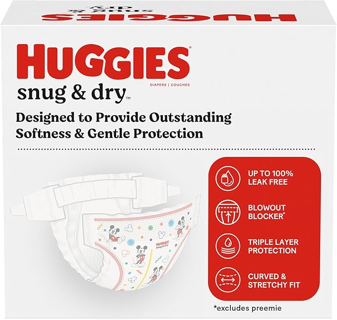 Huggies Size 3 Diapers, Snug & Dry Baby Diapers, Size 3 (16-28 lbs), 168 Count, Packaging May Vary
