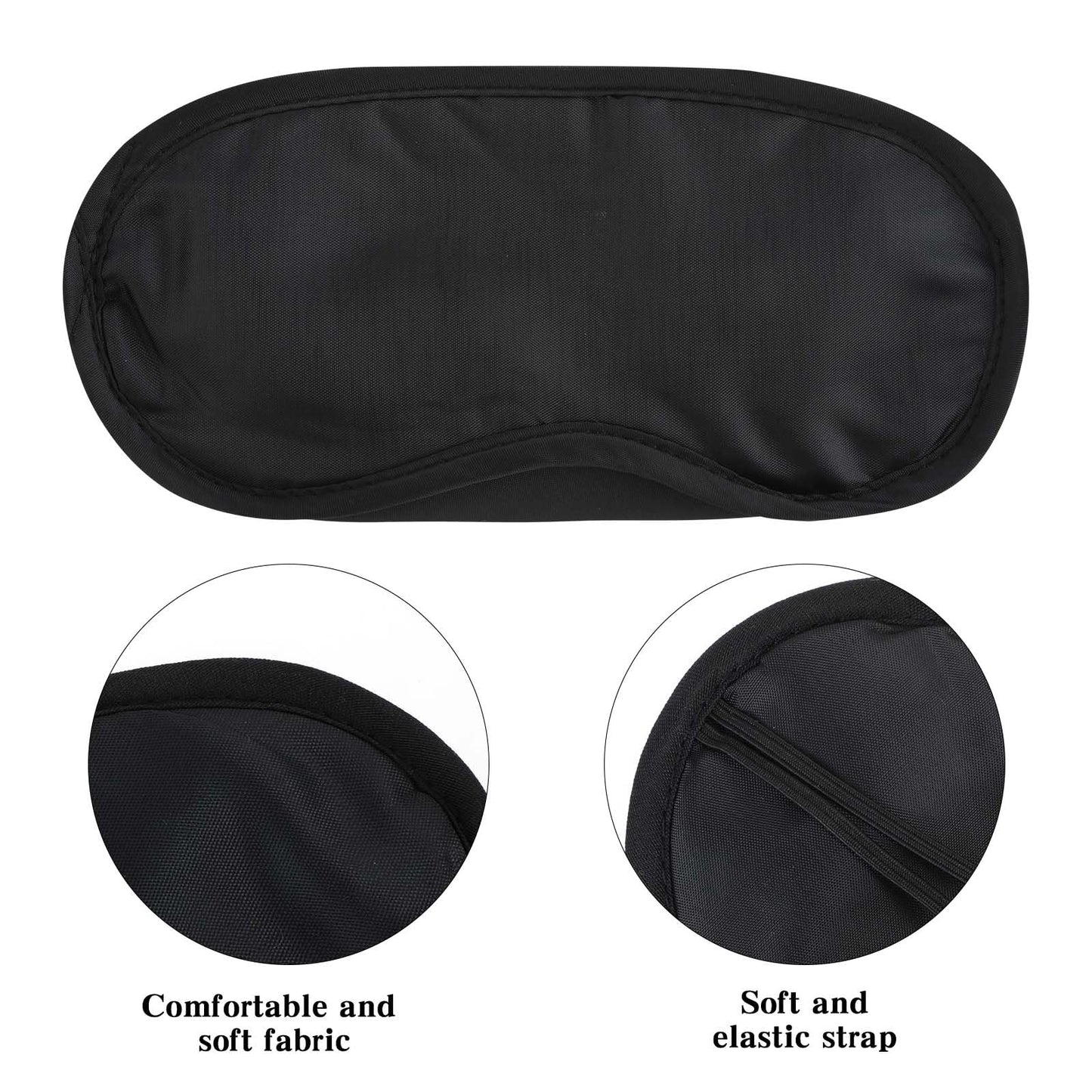 COMNICO 6pcs Blindfold Eye Mask Shade Cover Eye Mask Sleep Masks Sleeping Mask Party Supply with Adjustable Strap for Men and Women (Black)