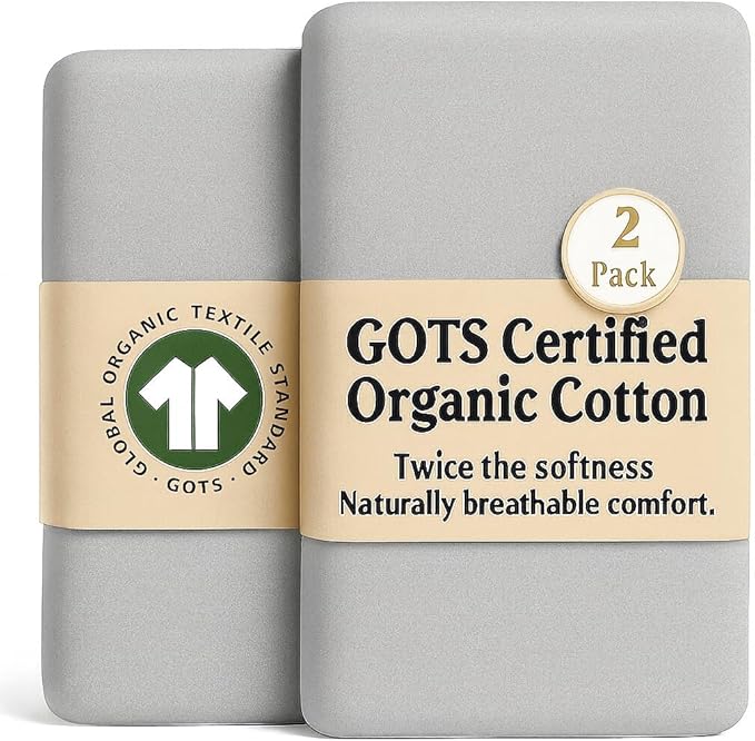 SNOO Compatible GOTS Organic Bassinet Sheets - Aegean Heritage Turkish Cotton 200 GSM - Feel The Quality at First Touch - Halo Bassinet / 100% Cotton SNOO Smart Sleeper Mattress (2 Pack) Boy & Girl