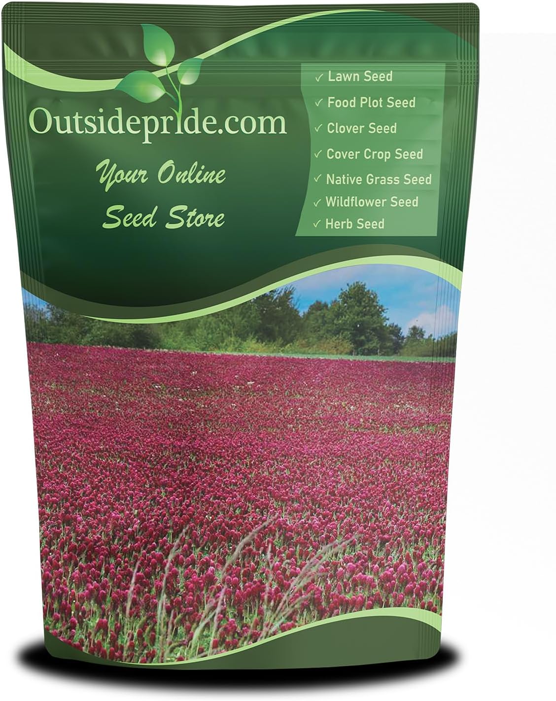 Outsidepride Crimson Clover Seeds - 10 lbs. Annual, Nitrocoated, & Inoculated Ground Cover Seeds, Ideal Clover Seed for Lawn, Cover Crop, Pasture, Hay, Green Manure & Wildlife Forage