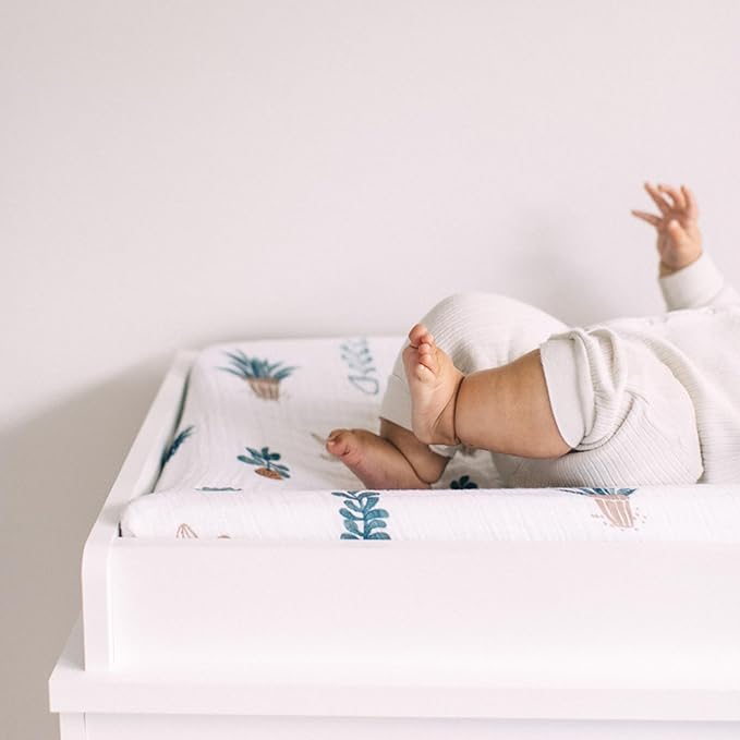 Little Unicorn Premium Changing Pad Cover | Extra Soft & Breathable Muslin Fabric (Prickle Pots)
