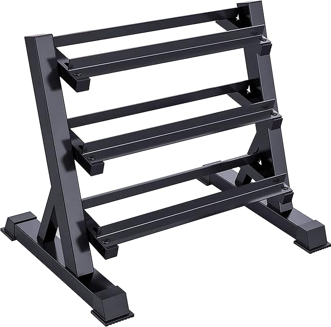 JDGG Dumbbell Rack Adjustable 3-Tier Weight Stand for Home Gym, 1100LB Capacity Heavy Duty Weight Storage Rack for Dumbbel...