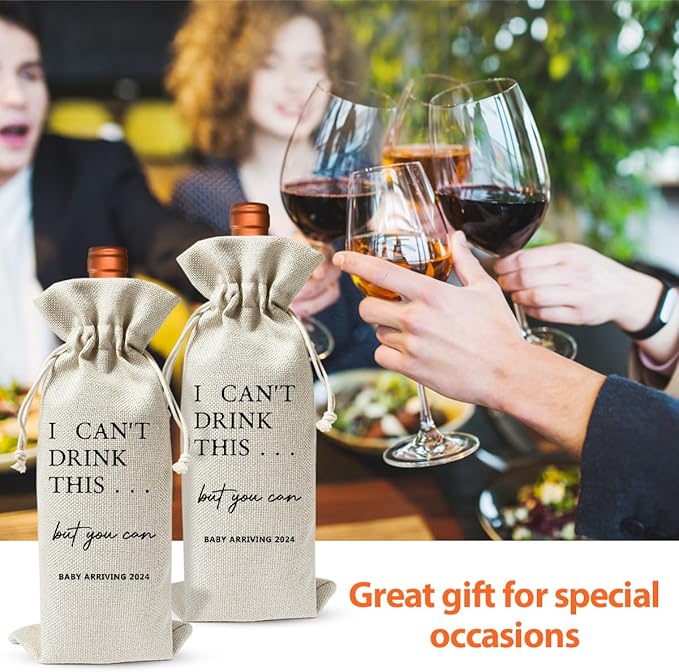 Pregnancy Announcement Gift, Baby Announcement, Baby or Pregnancy Reveal Gift for New Grandparents Uncle Aunt, Baby Shower Favor, Baby Party Decor, Pregnancy Keepsake Wine Bag