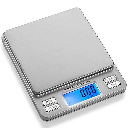 Smart Weigh Digital Pro Pocket Scale 2000g x 0.1g – 6 Units: g, oz, gn, ozt, DWT, ct – High Precision for Kitchen, Herbs &...