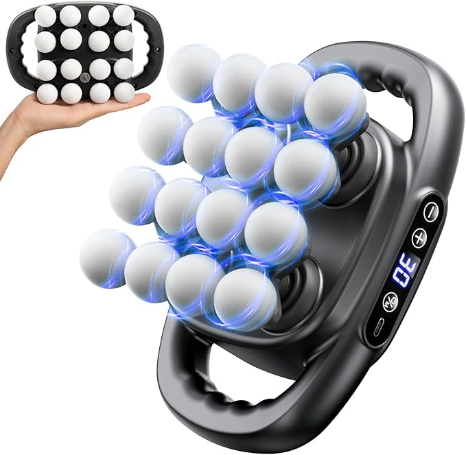Mini 16-Head Massage Gun, Electric Deep Tissue Massage, 3 Modes, 30 Levels Of Speed, Relieve Pain In Neck, Back, And Leg M...