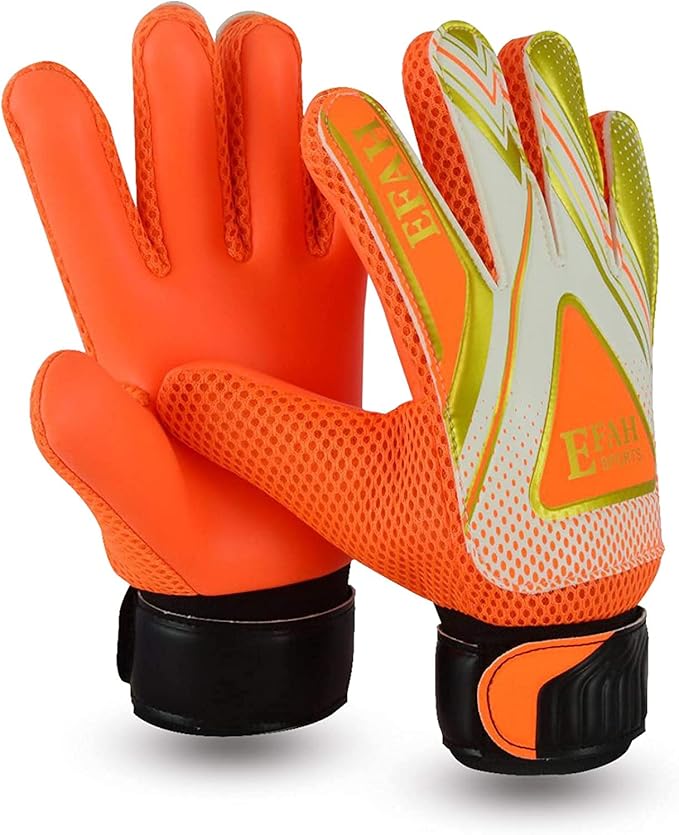 EFAH SPORTS Soccer Goalie Goalkeeper Gloves for Kids Boys Children Football Gloves with Strong Grips Palms