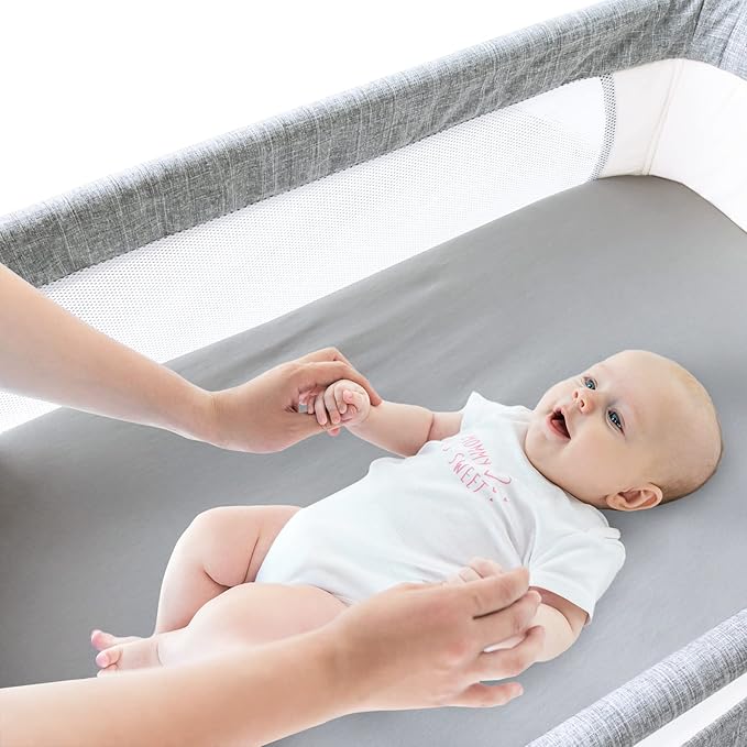 Bassinet Sheets Compatible with Jimglo 3 in 1 Baby Bassinet, Mika Micky and Nordmiex Bedside Sleeper Bedside Crib,100% Cotton, 2 Pack, Ultra Soft Bassinet Sheet for Baby, Gray