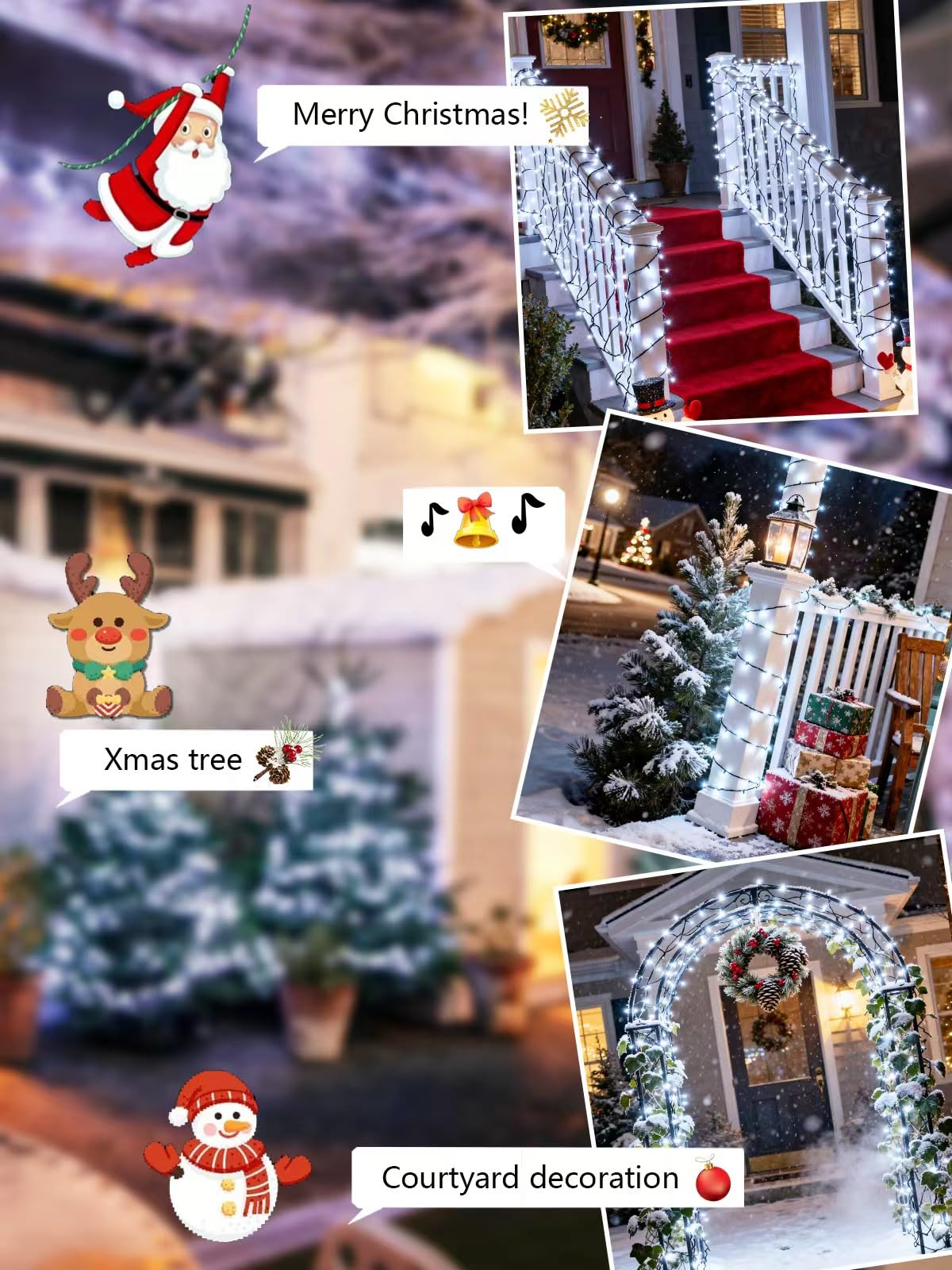 Voice Controlled Christmas Lights With Remote  264 Ft 800 Led String Lights Indoor Outdoor With 12 Modes 3 Timers  Dimmable Twinkle Light Plug In Waterproof For Xmas Tree Party Decor  Cool White