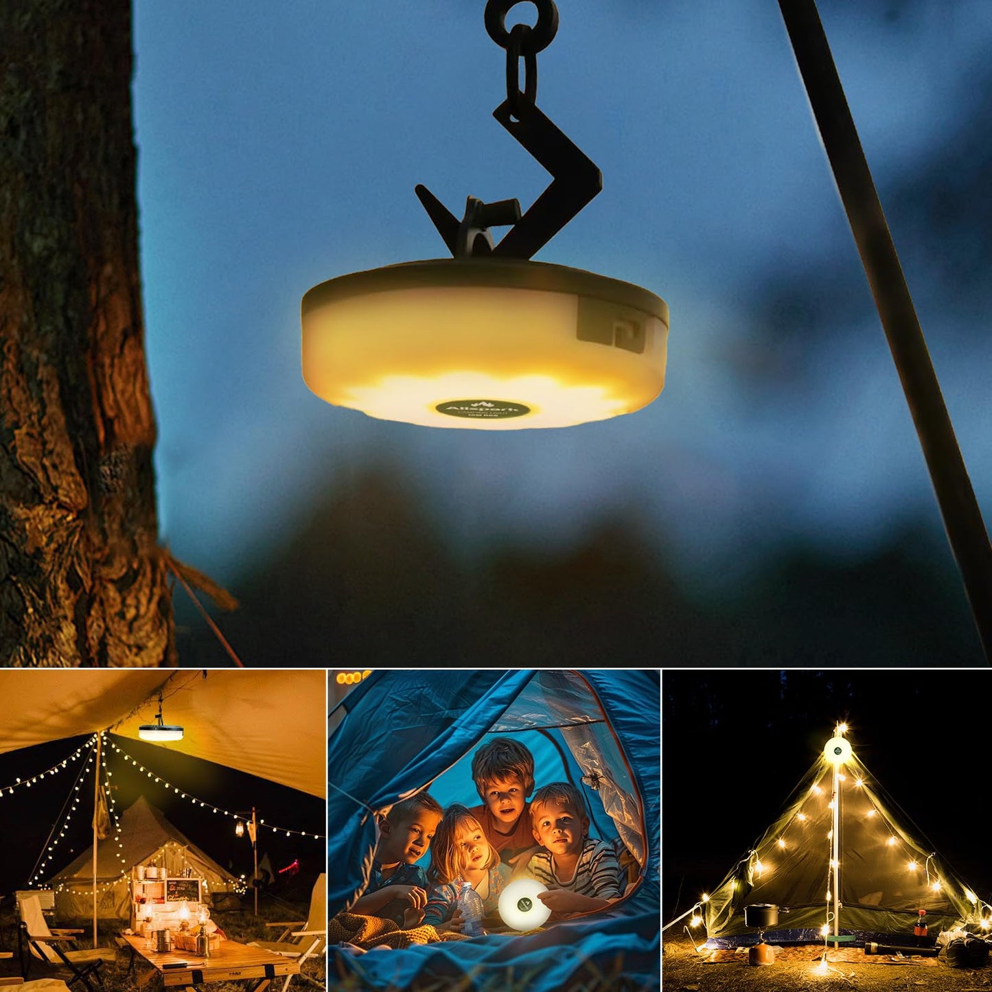 Camping String Lights Rechargeable Allspark 4 In 1 Quick Storage 32.8Ft Outdoor String Lights With 8 Lighting Modes Portable Led Fairy Lights For Christmas Decor Patio Tents Garden Party Holiday Gift