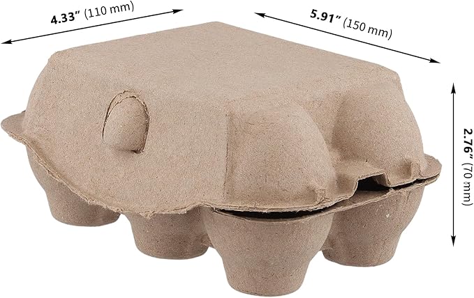 45 PCS 6 Count Egg Cartons Bulk,Paper Pulp Egg Trays Holder with Lid, Egg Container organizer,6 Egg Cartons Cheap Bulk for for Family, Farm, Market