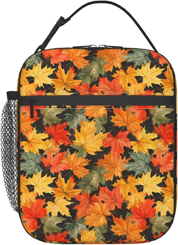 Maple Leaf Lunch Box Insulated Lunch Bag for kids Girls Boys,Reusable Lunch Box Containers for Women Men,Durable Cooler Tote Bag Lunchbox for Office/School/Picnic