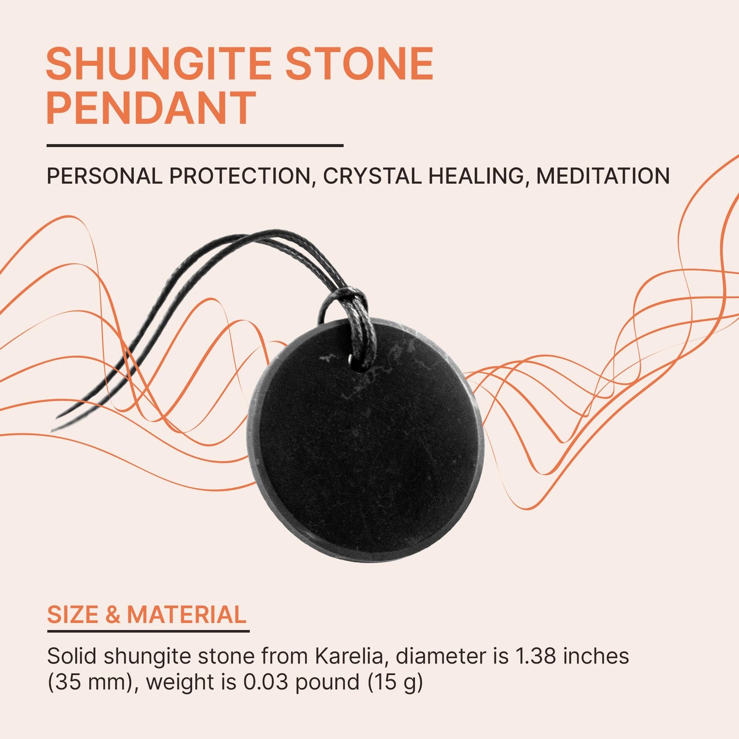 Karelian Heritage Effective Shungite Protection Necklace | Authentic Shungite Stone Pendant Amulet Jewelry for Men Women | Defen