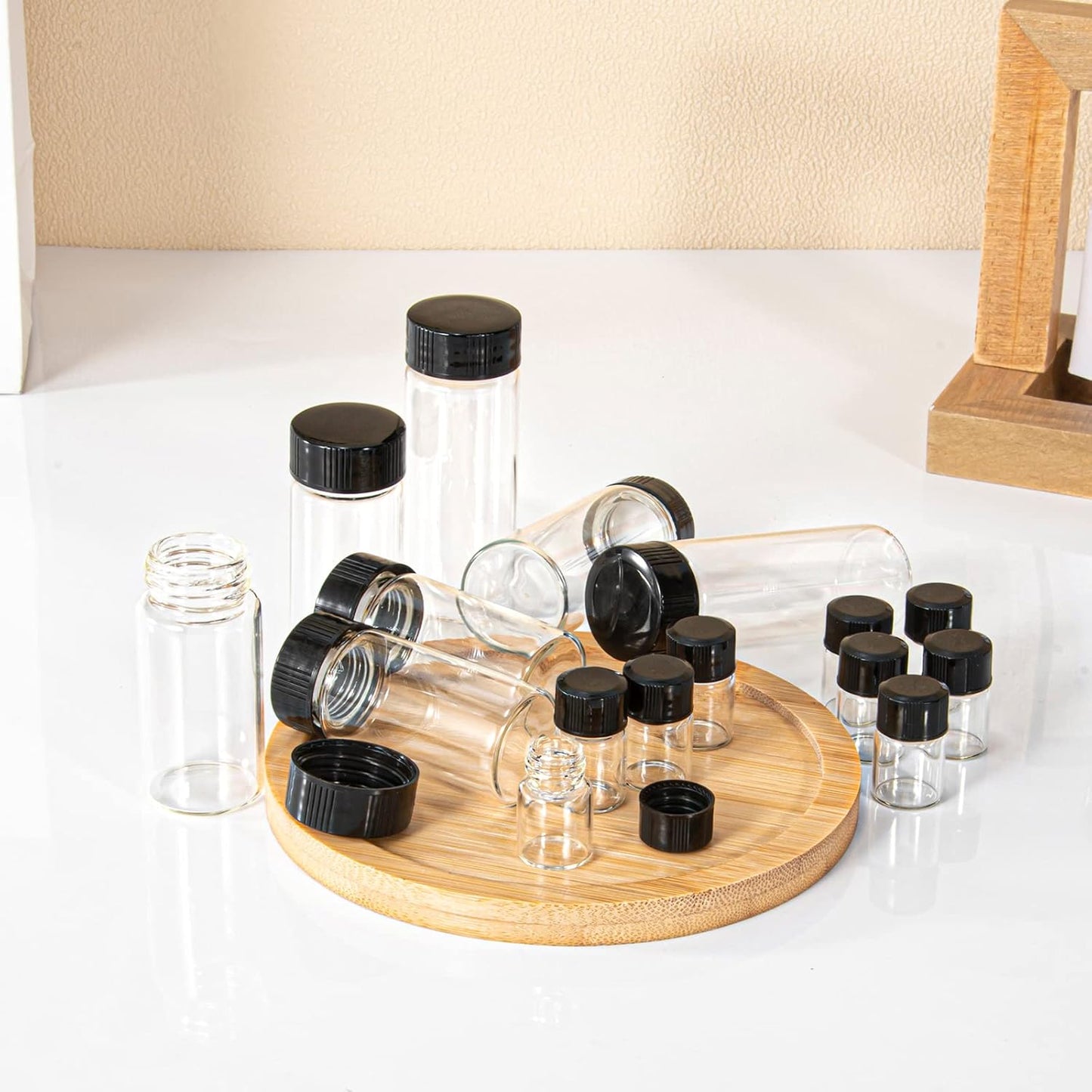 5ml Clear Small Glass Vials 100pcs with Screw Caps(100pcs)