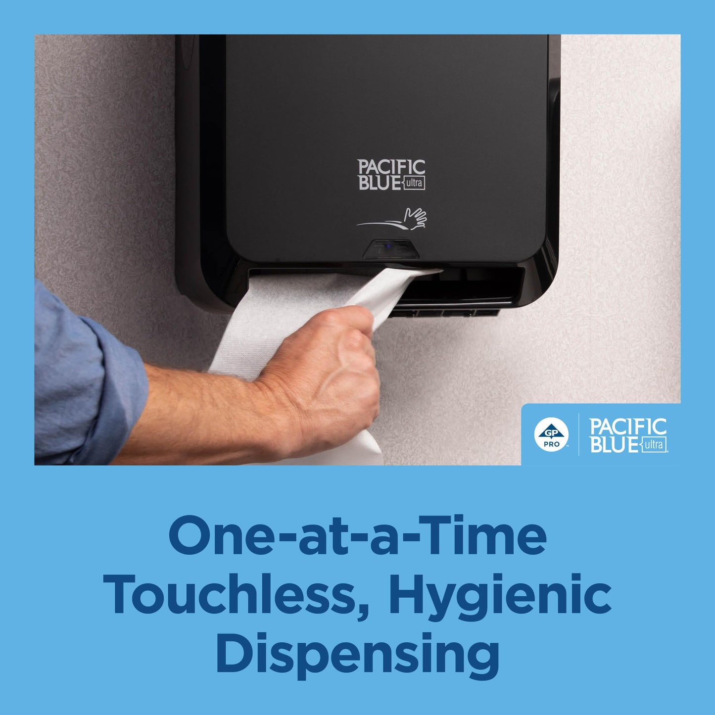 Georgia-Pacific Pacific Blue Ultra 8" High-Capacity Mechanical Touchless Paper Towel Dispenser by GP PRO (Georgia-Pacific), Black, 59589, 12.9" W x 9" D x 16" H, 1 Dispenser