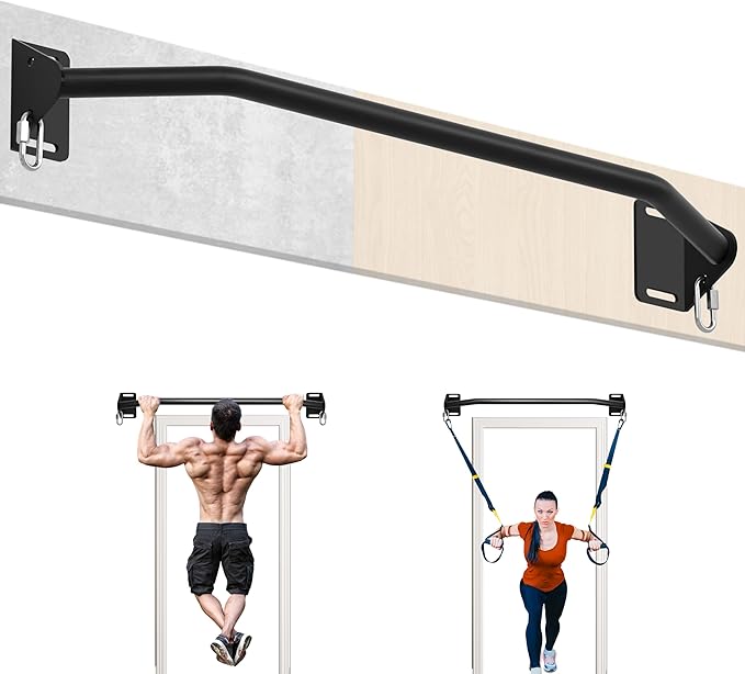 HWOOUSA Pull Up Bar Wall Mounted-Heavy Duty Joist Mounted Pull Up Bar-Premium Strength Training Pull-Up Bars-Fast and Easy...