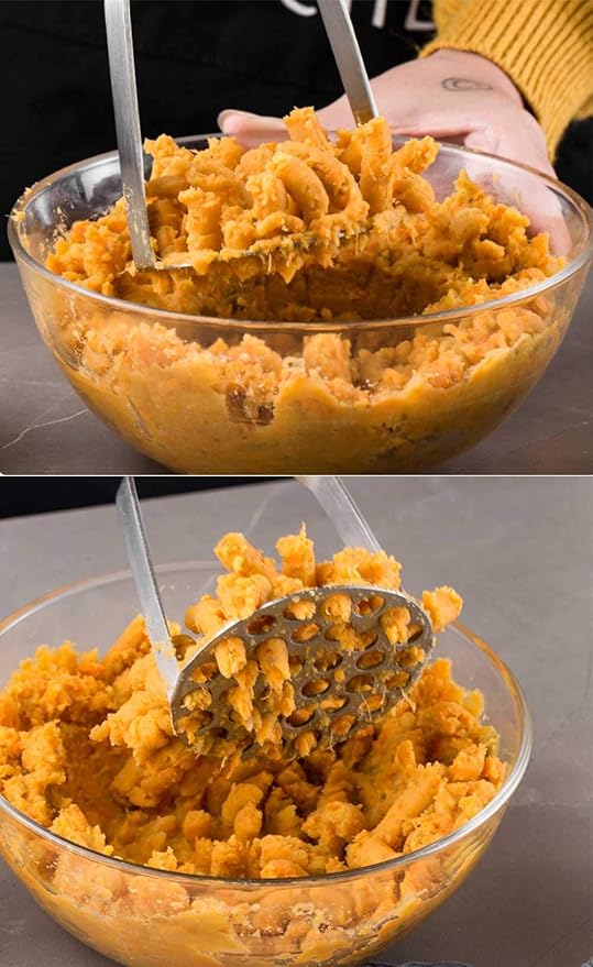 Potato Masher, Heavy Duty Potato Smasher with Durable Sturdy Grips, Potato Masher Stainless Steel for Efficiently Making Mashed Potatoes,Egg Salad, Banana Bread, Vegetables and Fruits