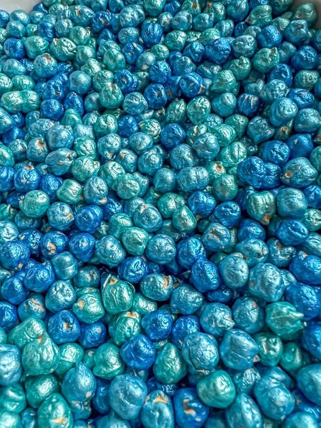 Colored Chickpeas for Sensory Play and Sensory Bins - Many Different Seasonal Colors (2 Cups, Ocean)