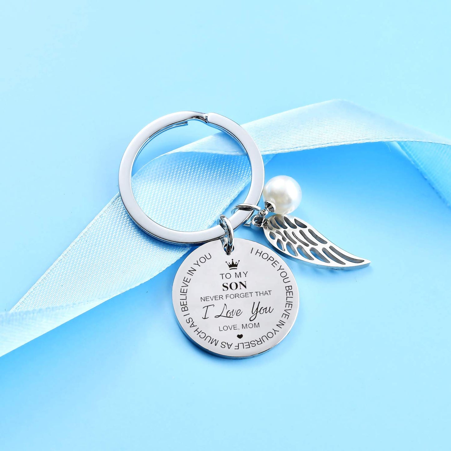 to My Son Keychain from Dad Mom Inspirational Gift Never Forget That I Love You Forever Birthday Gift Graduation Gifts (To my so
