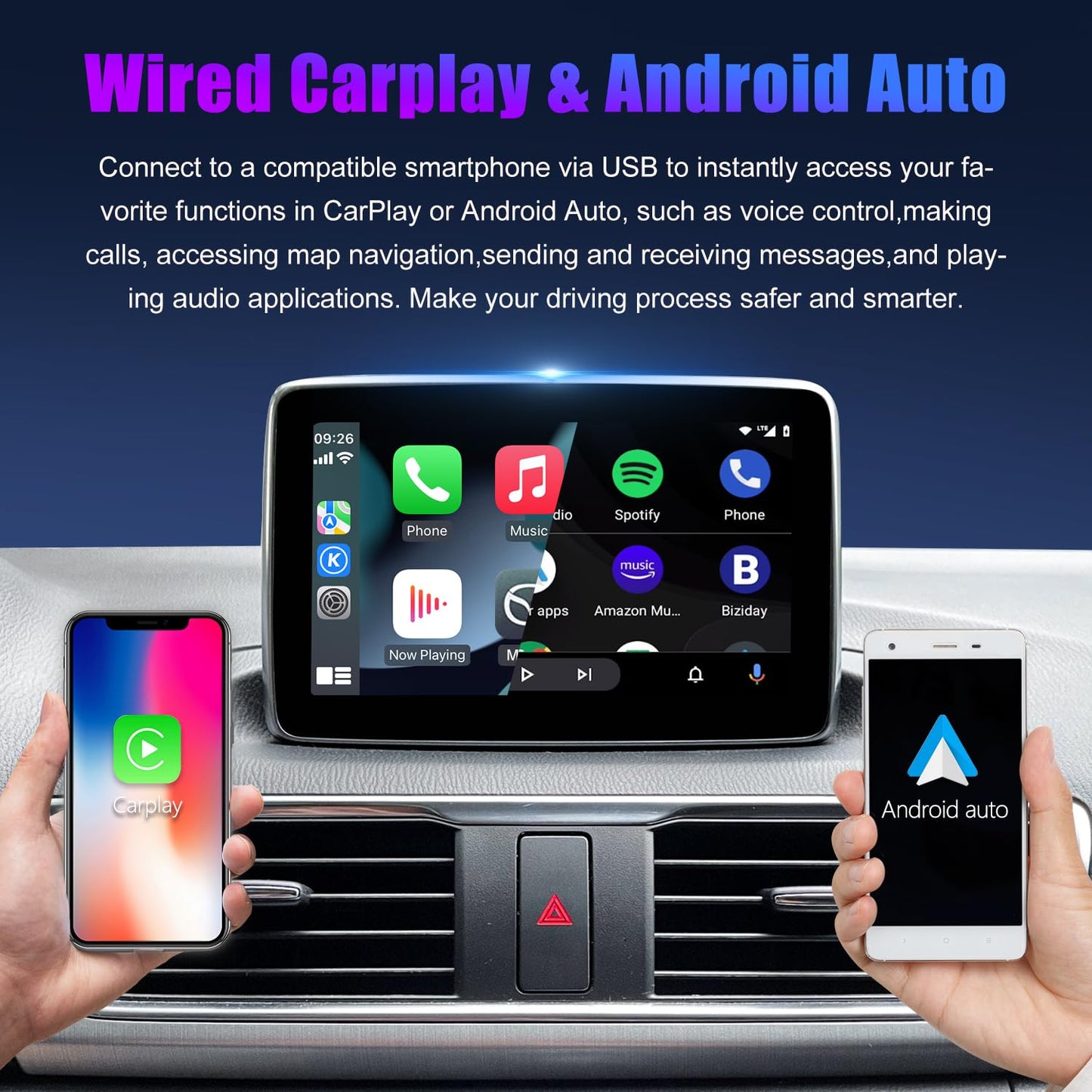 Type-C Mazda Apple Carplay & Android Auto Hub Oem Usb Retrofit Kit For Mazda 2/3/6/Cx3 Cx5/Cx8/Cx9/Mx5/Miata 2014-2019 With Mzd