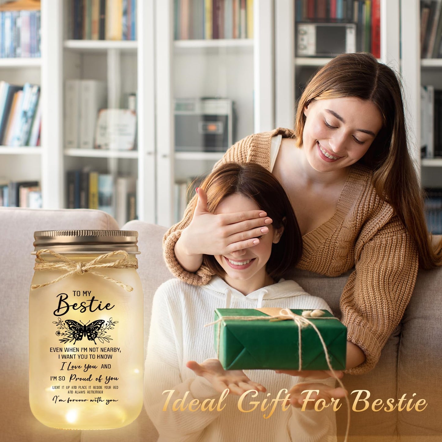 Benecharm Best Friend Christmas Birthday Gifts For Women  Unique Friendship Gifts For Women Bestie Bff  Christmas Graduation Decorative Jar Light Night Gift For Best Friend Woman