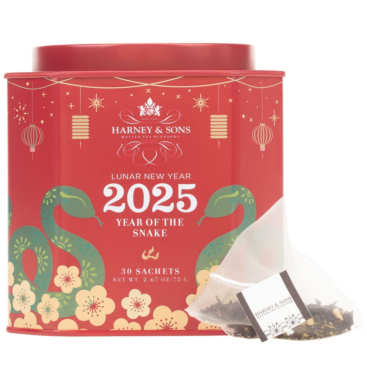 Harney & Sons Lunar New Year 2025 Tea, Year of the Snake, Great for Birthdays, Anniversaries, Black tea with toasted rice, cocon