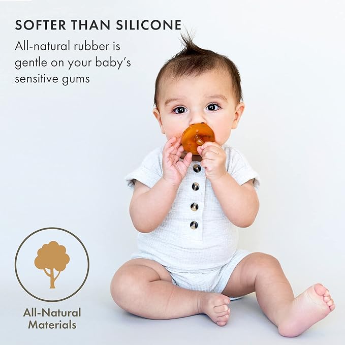 Natursutten Pacifiers 12-18 Months - 1-Pack Original Shield Orthodontic Nipple Natural Rubber Safe & Soft BPA-Free for Breastfeeding Babies - Newborn Pacifiers Made in Italy