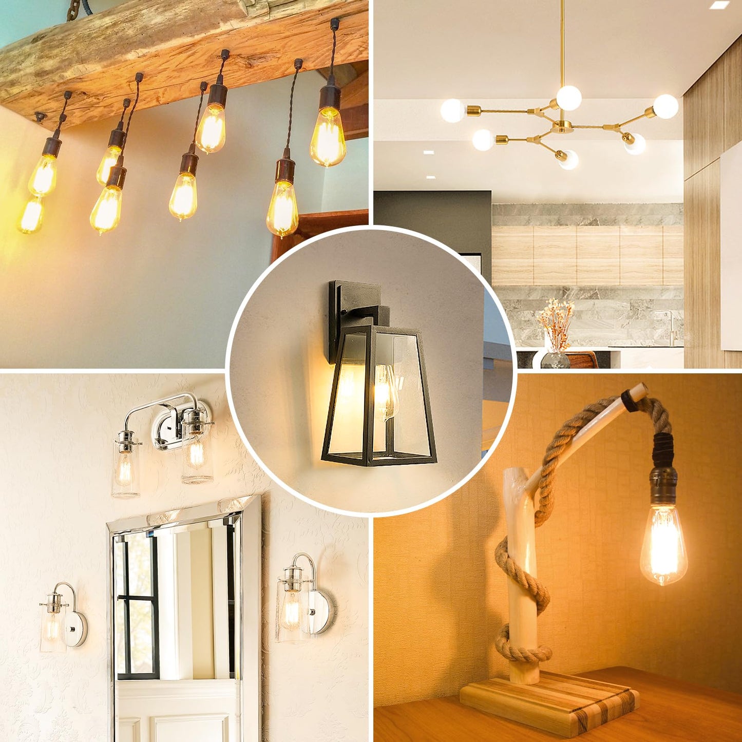 4-Pack Vintage 8W ST64 LED Edison Light Bulbs 100W Equivalent, 1400LM E26 Light Bulbs, 2700K Warm White, Antique Filament LED Bulbs, CRI 90+, Clear Glass, Great Bulb for Home, Bedroom, Non-Dimmable