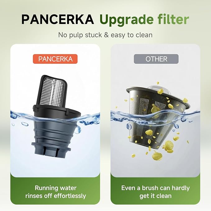 Cold Press Juicer - Powerful Slow Masticating Juicer for Fresh & Frozen Fruits, High Juice Yield, Easy to Clean