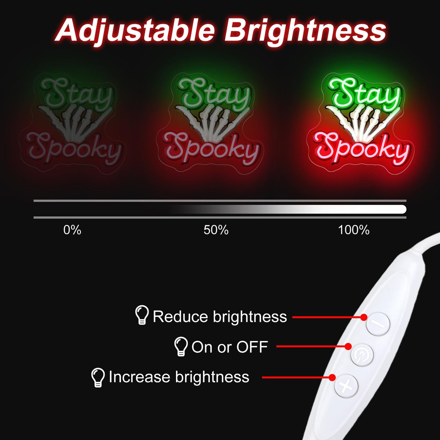 Stay Spooky Neon Sign  Custom Halloween Led Light  Gothic Decor For Halloween Party Ghost Halloween  Personalized Gift  13.8X13