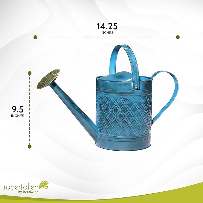 Robert Allen Home & Garden MPT01503 Robert Allen MPT011503 Wexley Metal, 2 Gallon, Mountain Waves 5 Gallon Watering can, 2 gal