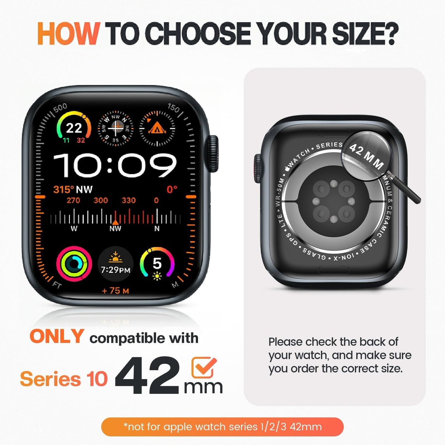 Goton Waterproof Case Compatible for Apple Watch Series 11/10 Screen Protector 42mm, Hard Bumper with Tempered Glass for iWatch 11 Cover 42 mm