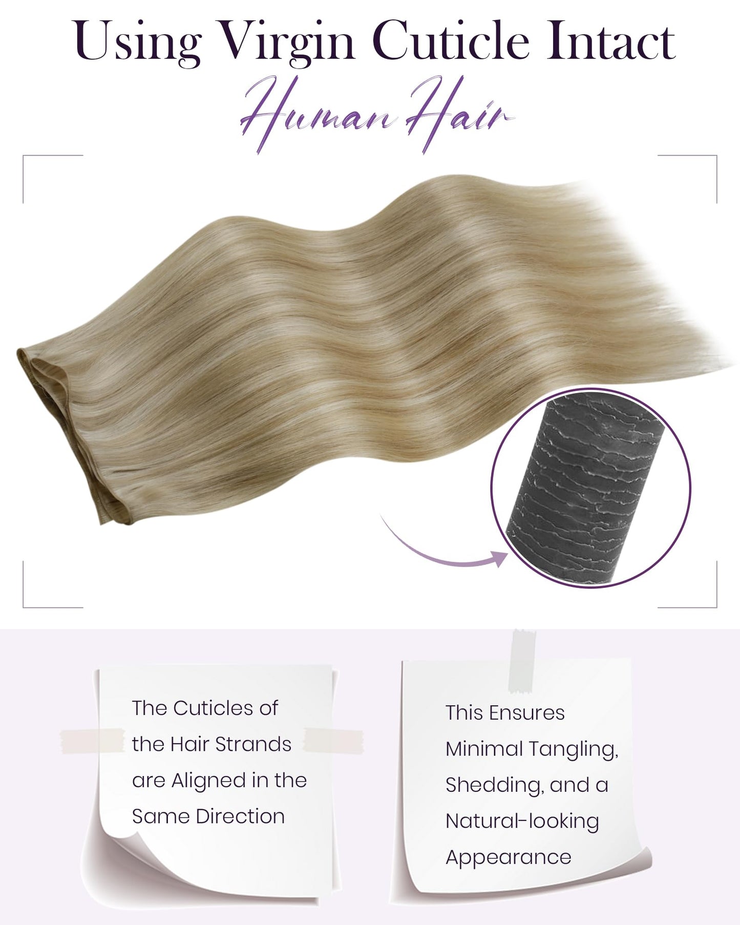 LaaVoo Genius Weft Hair Extensions Human Hair Blonde Highlights Sew in Hair Extensions Real Human Hair Hand Tied Weft Hair Exten