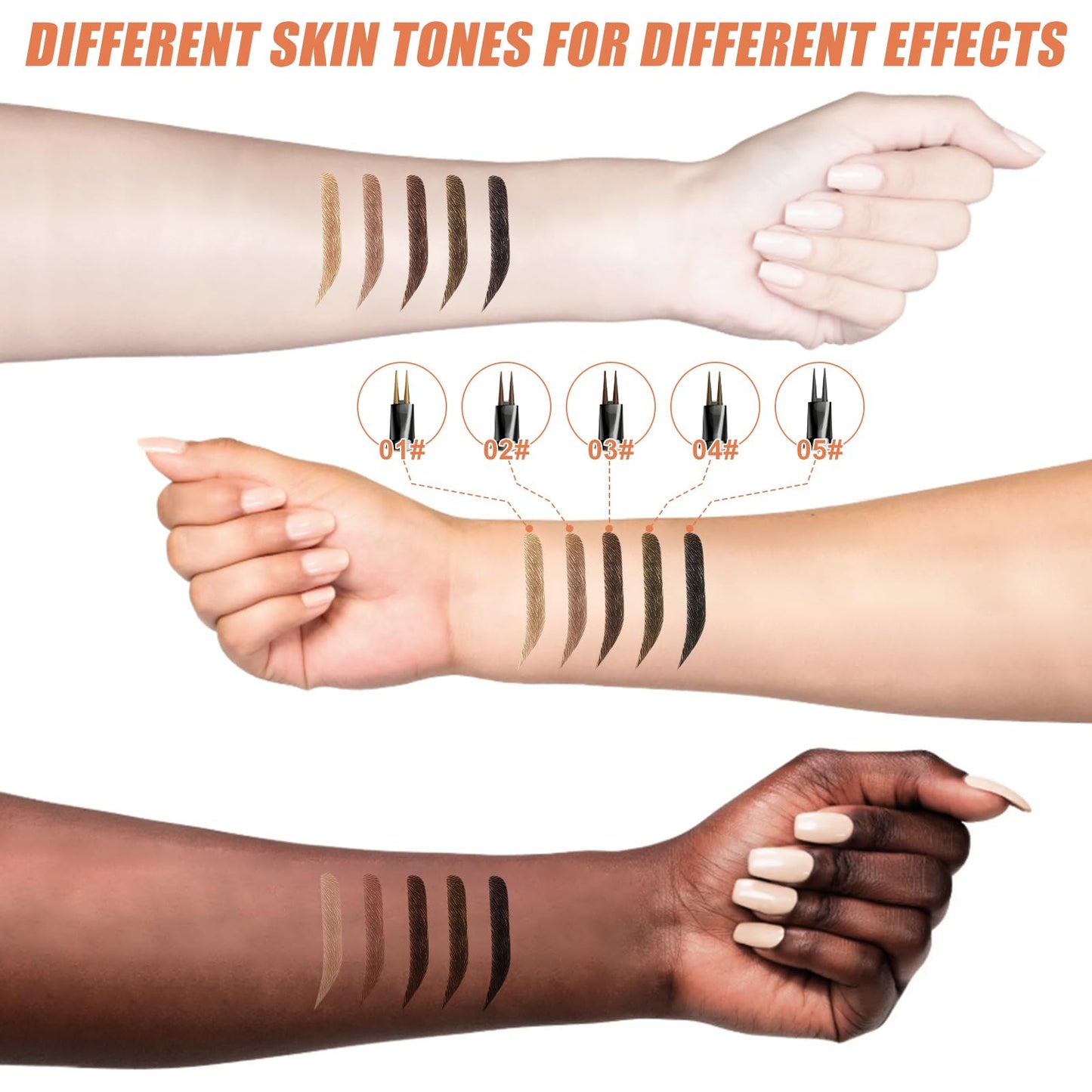 Microblading Eyebrow Pencil - Gifts for Women Girls Eyebrow Pen Magical 2-in-1 Dual-Ended Eye Brow Pencils for Women with 2-Fork