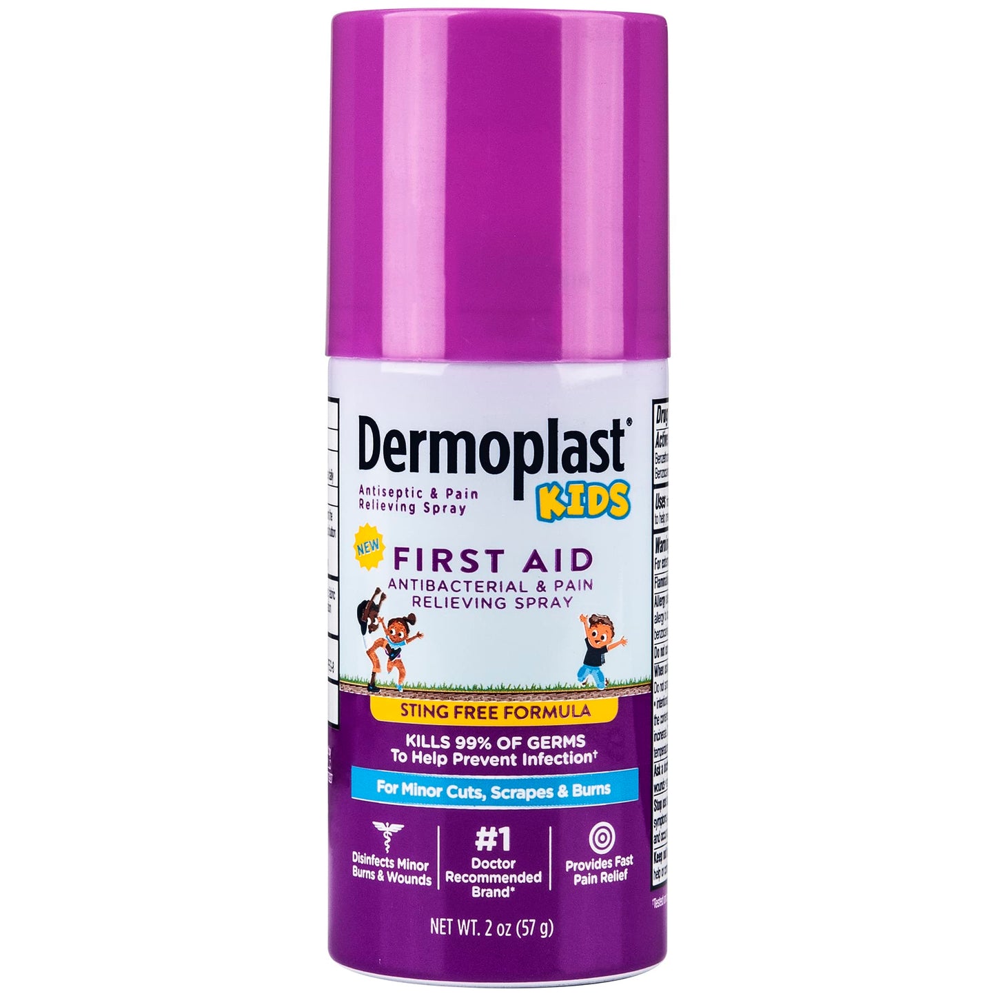 Dermoplast Kids Sting-Free First Aid Spray, Antiseptic Spray for Wounds & Analgesic for Minor Cuts, Scrapes and Burns, 2 Ounce