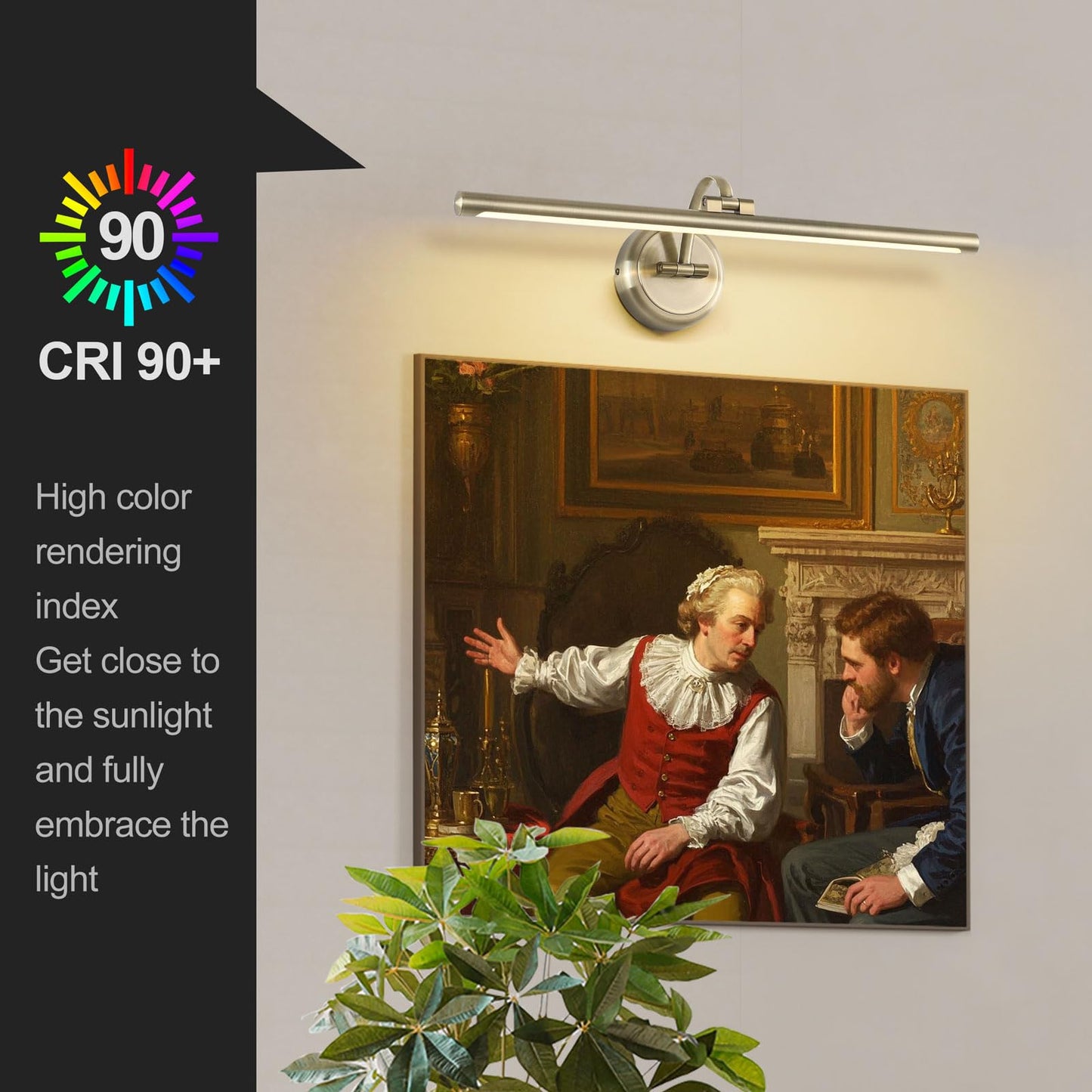 Tassuowell Hardwired Picture Light,24 Inch Dimmable Art Light for Paintings,14W,3000K Warm White,Antique Bronze Rotatable Picture Frame Lights for Wall Art,Gallery,Portrait,Dartboard,Mirror