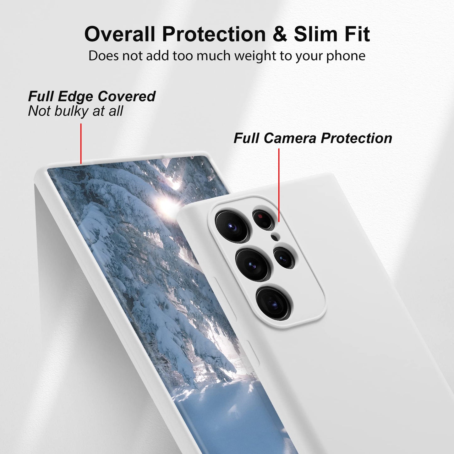 Varikke Compatible With Samsung Galaxy S23 Ultra Case Liquid Silicone, Skin Touch Gel Rubber Case With Soft Microfiber Lining, C