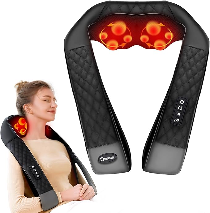 Shiatsu Neck and Back Massager with Heat, Neck and Shoulder Massager, 4D Deep Tissue Kneading Massage for Leg, Full Body M...