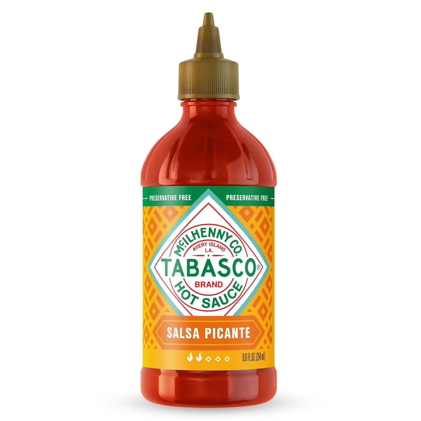 TABASCO Brand Salsa Picante, Vibrant & Mild Hot Sauce, Easy-to-Squeeze Bottle, Thicker Mexican Style with Authentic Peppers, Gar