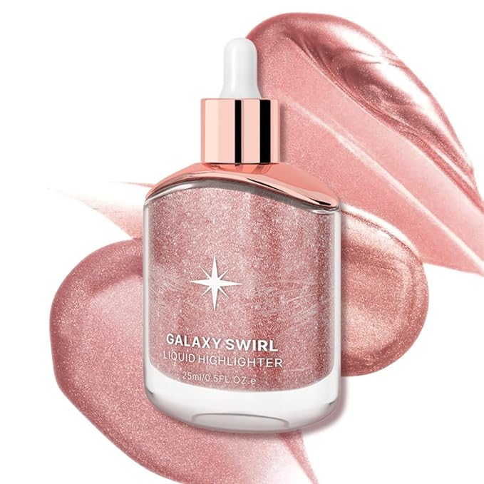 Liquid Highlighter Makeup, Long Lasting Multifunctional Luminous Glow Stick, Sparkly Glitter Body Face Shimmer Liquid Luminizer Sticks, Waterproof, Smooth, Blendable Cream Illuminator 02#