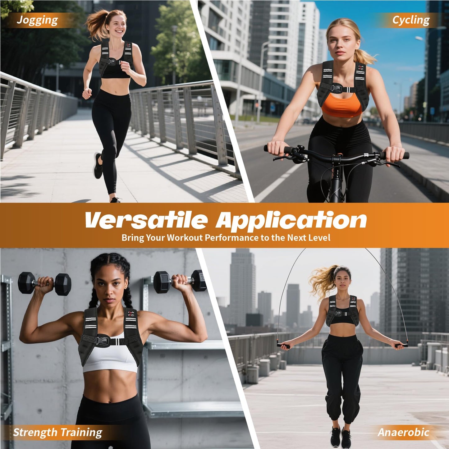 VBSD Weighted Vest Woman 6LB Weight Vest for Women Men Body Weight Vests for Walking Strength Training Running Workout Jogging Fitness Black