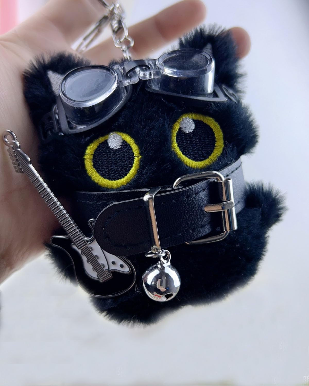 Cute Bag Charm Funny Furry Punk Cat Bag Charm,Kawaii Pendant Cat Plush Keychain Stress Relief Toy,Soft Stuffed Gift for Backpack,Purse,Birthday Christmas Valentine