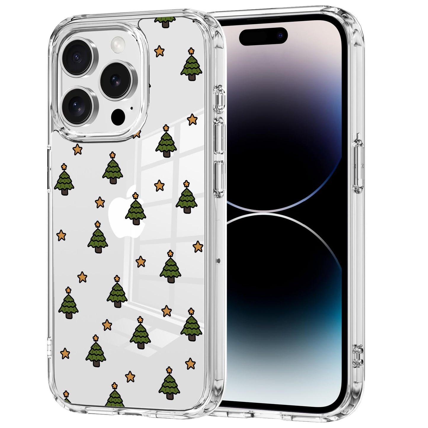 Idocolors for iPhone 17 Case, Cute Crystal Christmas Tree Phone Case, Clear Soft Slim Fit Shockproof Protective Cover for Women