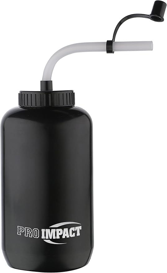 Pro Impact Squeezable Water Bottle Bendable Long Straw - LDPE BPA Free Plastic - Hydration for Baseball Hockey Gym MMA Yoga Boxing Cycling Softball Football Lacrosse (35.5 Oz.)