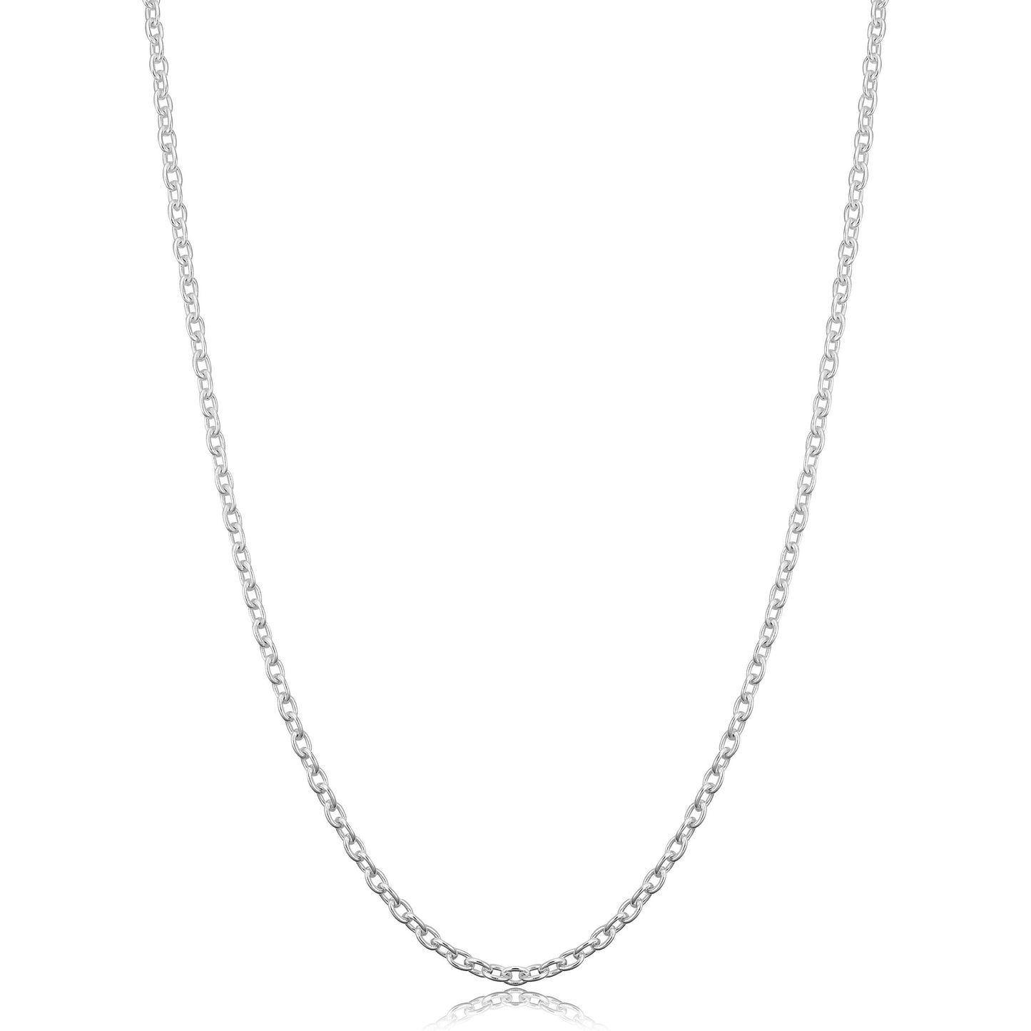 Kooljewelry Sterling Silver Round Cable Chain Necklace (2.1 mm, 22 inch)